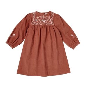 Bonheur du Jour | Embroidered Micro Cord Dress